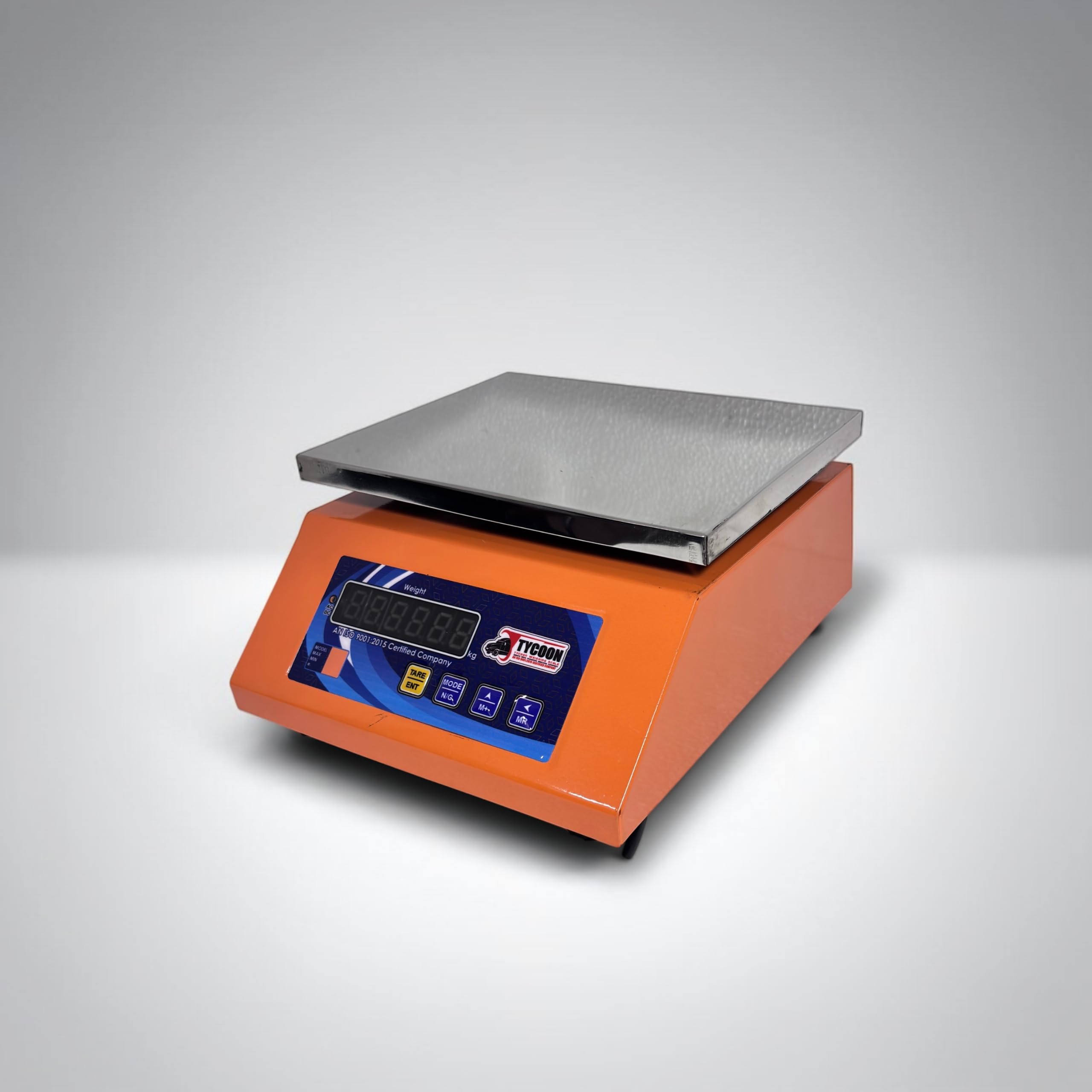 TYCOON, 20kg x 1g, Electronic Weighing Scale with Front & Back Green double Display, Stainless Steel Pan, Multipurpose scale for All Kirana & Vegetable shops and factories (Orange)-image-17