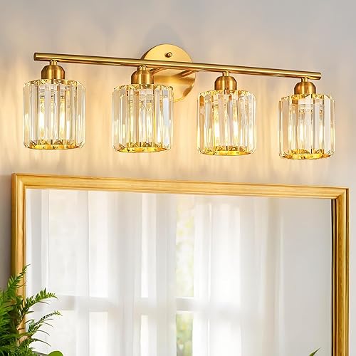 Miniatura 13 de Moderna lámpara de tocador de cristal de 2 luces, lámpara vertical de baño de níquel cepillado sobre espejo para tocador y lavabo, compatible con