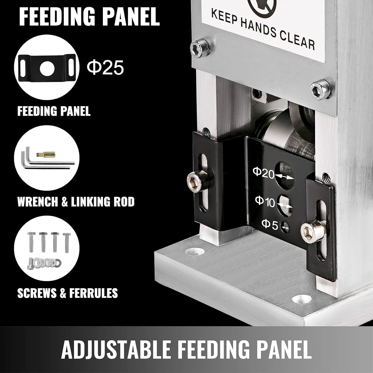 Happybuy Manual Wire Stripping Machine 0.06-0.98 inches, Wire Stripper Machine with Hand Crank Portable, Wire Stripping Tool Aluminum Construction,for Scrap Copper Recycling