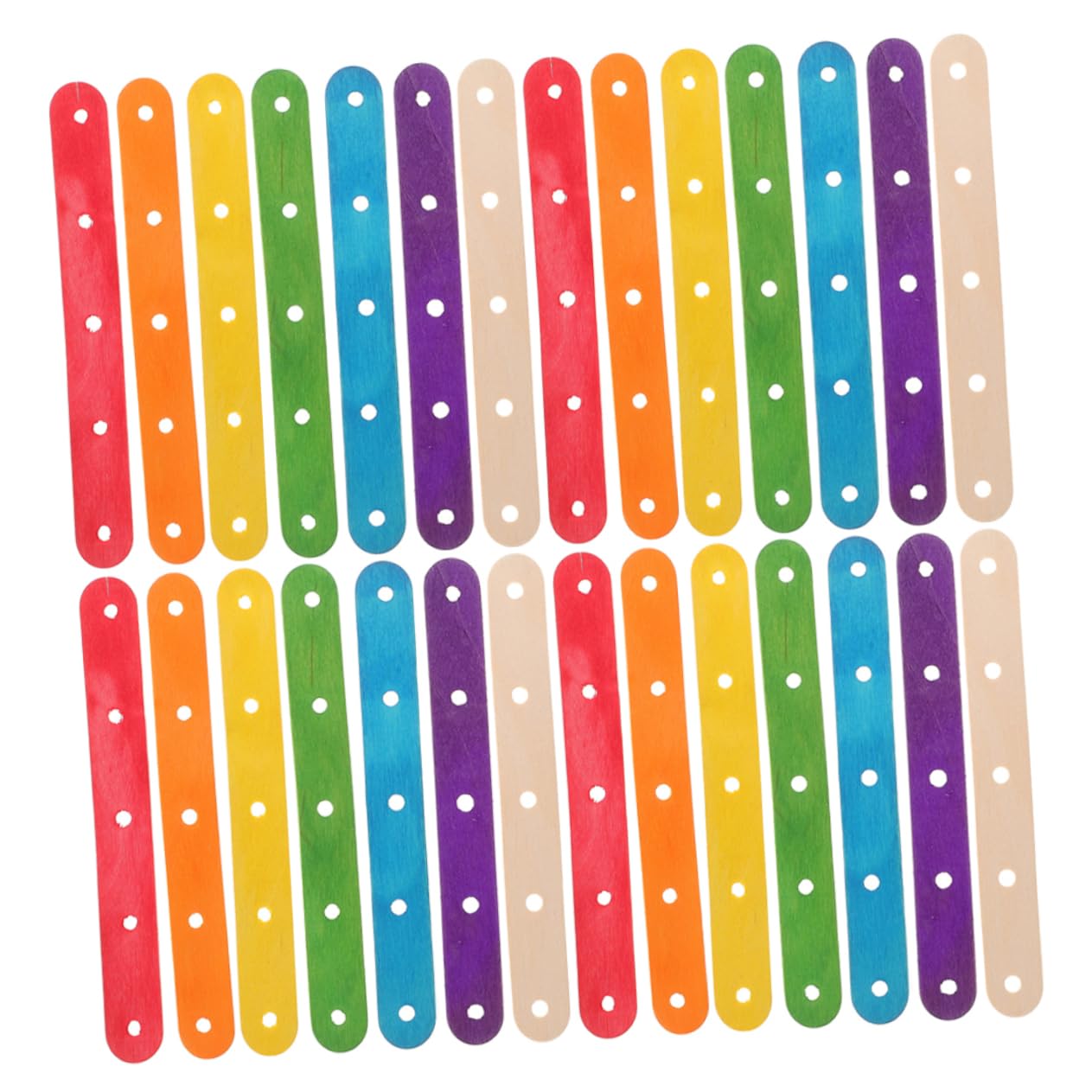 Palitos de Helado de Madera con Agujeros 200 Pcs Colores Surtidos para Manualidades DIY Niños y Adultos Proyectos Creativos Escolares y Decoración en Casa