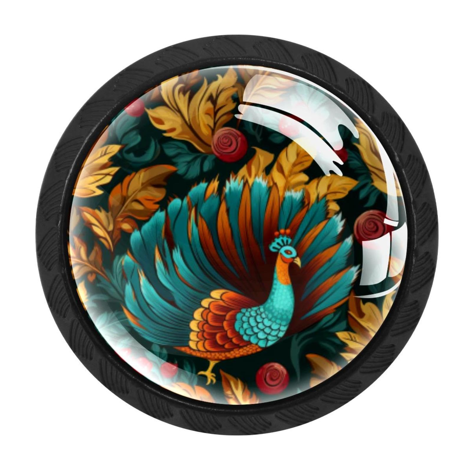 CHENZZZZ 4 Pack Thanksgiving Turkey Leaves Kitchen Cabinet Knobs Drawer Knobs Door Dresser Handles for Personalized Gifts Great for Any Occasion