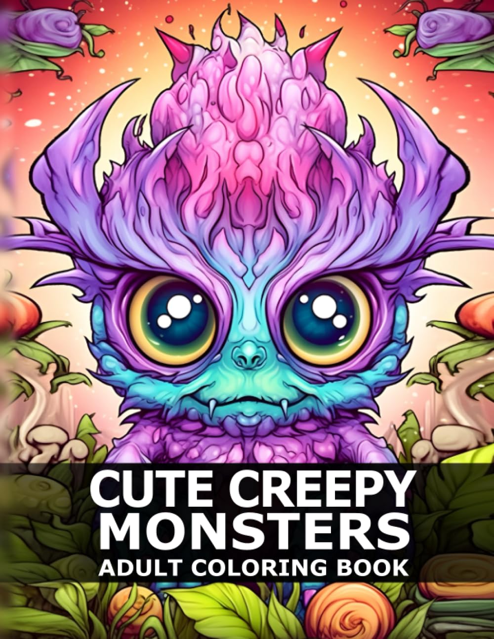 Cute Creepy Monsters Adult Coloring Book: Fun Zen Coloring Book For Mindful People Filled With Stress Relieving Designs, Adorable Monsters and Creepy ... Relaxation, Meditation for Men and Women