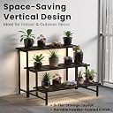 Mighty Home 3-Tier Metal Plant Stand, Black, Heavy Duty Iron Plant Holder for Balcony, Garden, Home Decor, Indoor & Outdoor Multi-Purpose Pot Rack, Space-Saving, Durable gallery image