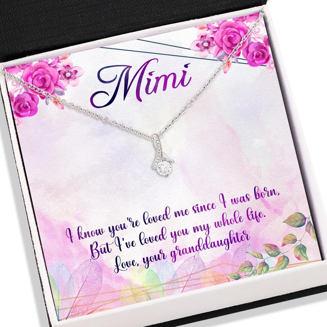 rakva925 Sterling Silver Gift Grandmother Necklace, Grandma Gifts Mimi Necklace Forever Love Necklace Jewelry For Grandma Mothers Day