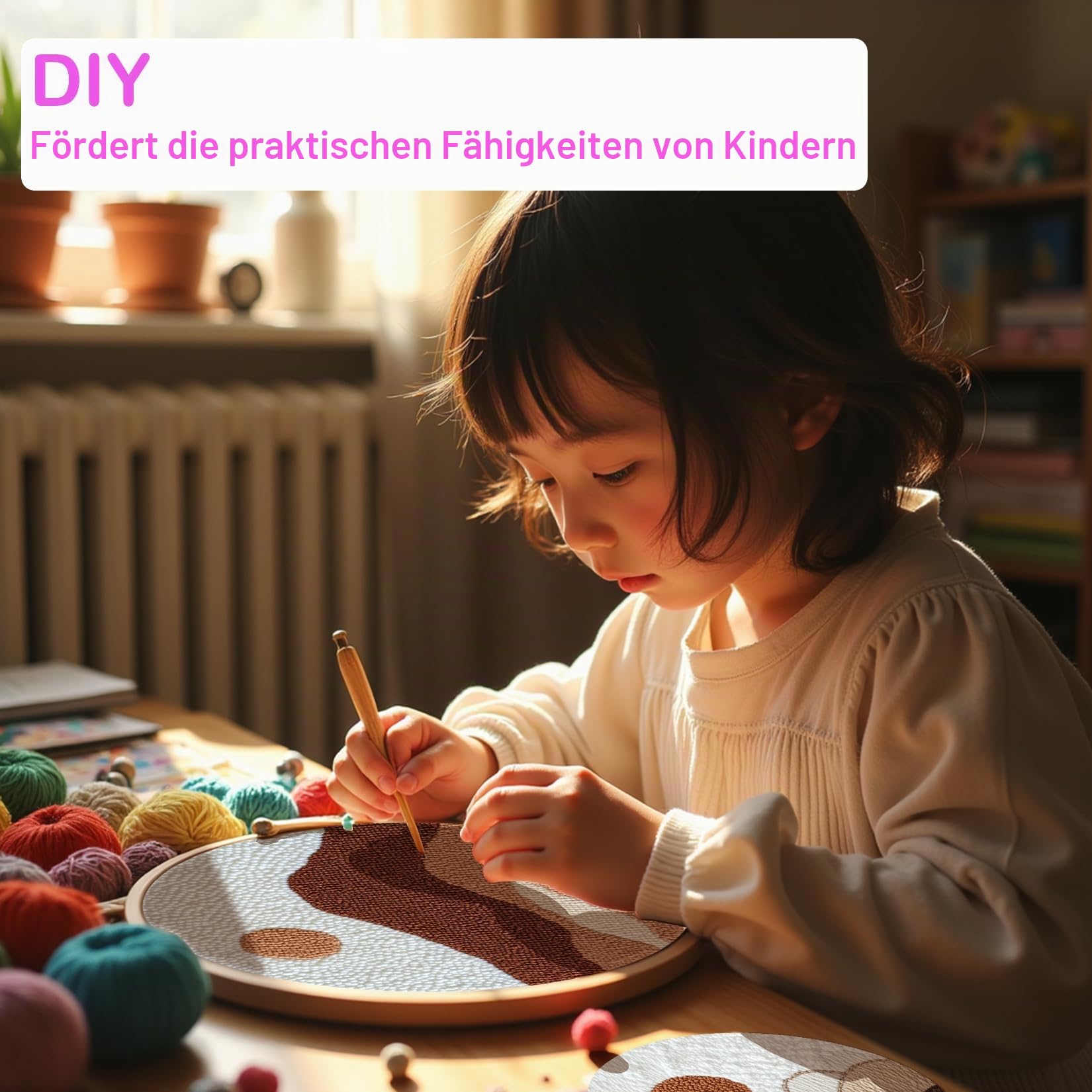 cukol cukol 6pcs Einfach Landschaft Punch Needle Set für Anfänger | Stanznadel Untersetzer zum Selbermachen, Stickset Coasters, DIY Kreatives Bastelset Hobby für Erwachsene & Kinder