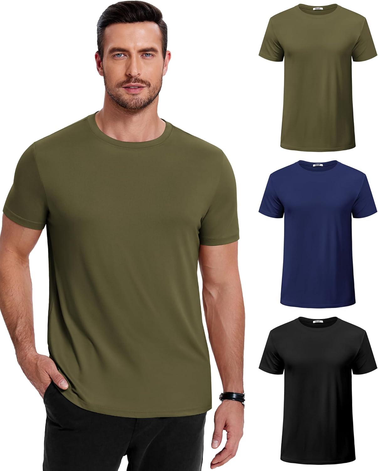 COOFANDY Men's Short Sleeve T-Shirts Crew Neck Casual Summer T Shirts 1-3 Pack Basic Tee Shirt