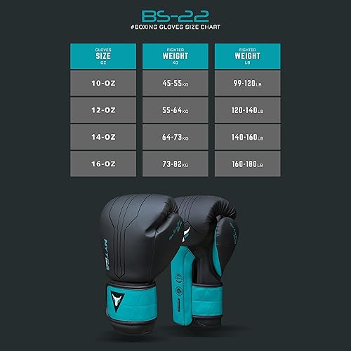 Vista 26 de Mytra Fusion Boxing Gloves Included with Free Hand Wraps Punching Gloves MMA Training Muay Thai Gloves Men & Women Kickboxing Gloves Negro