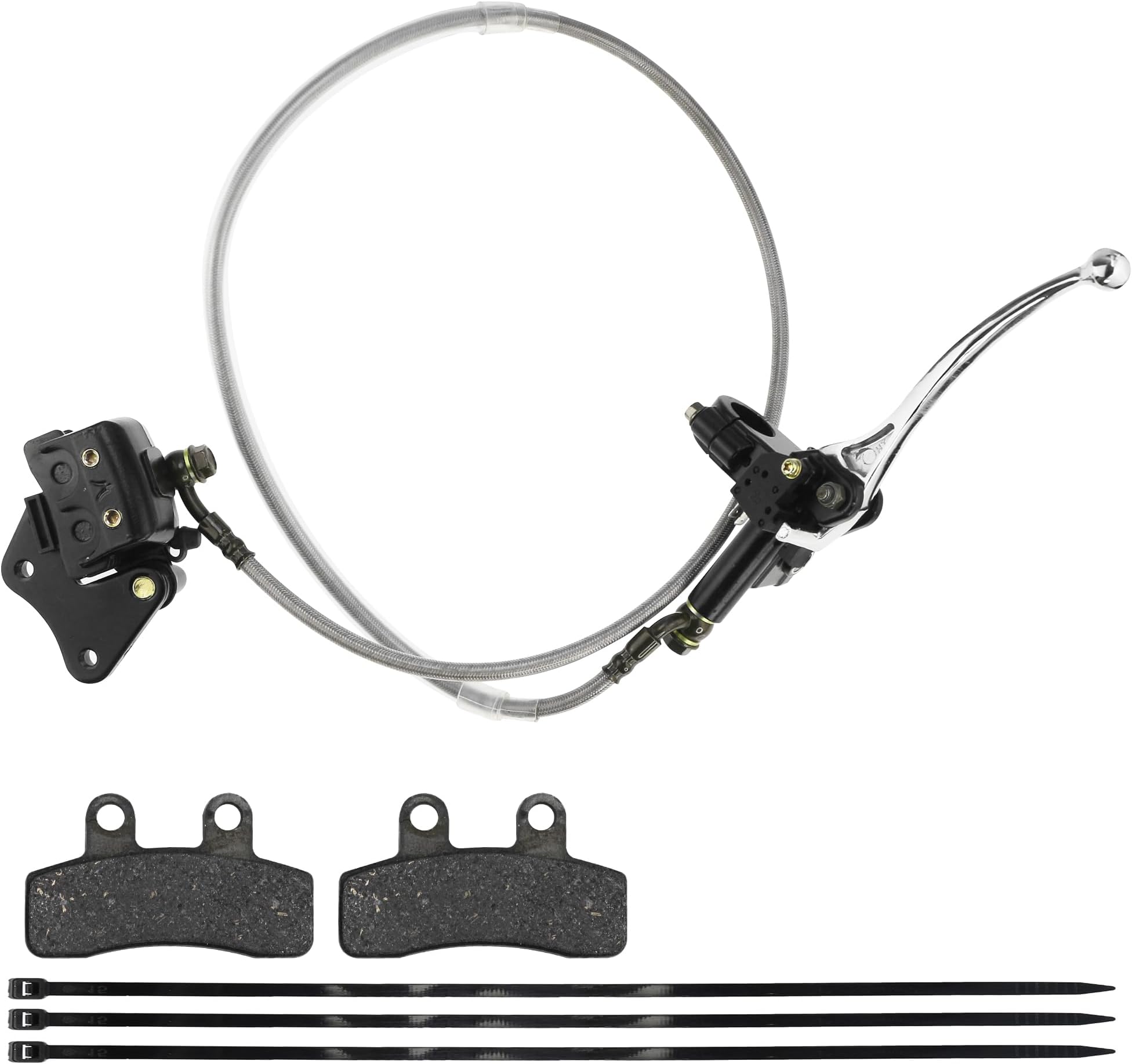 PRO BAT Hydraulic Front Dics Brake Caliper Master Cylinder Assembly | with Brake Pad for 50cc 70cc 90cc 110cc 125cc Chinese Pit Trail Pro Dirt Bike SSR Apollo Black