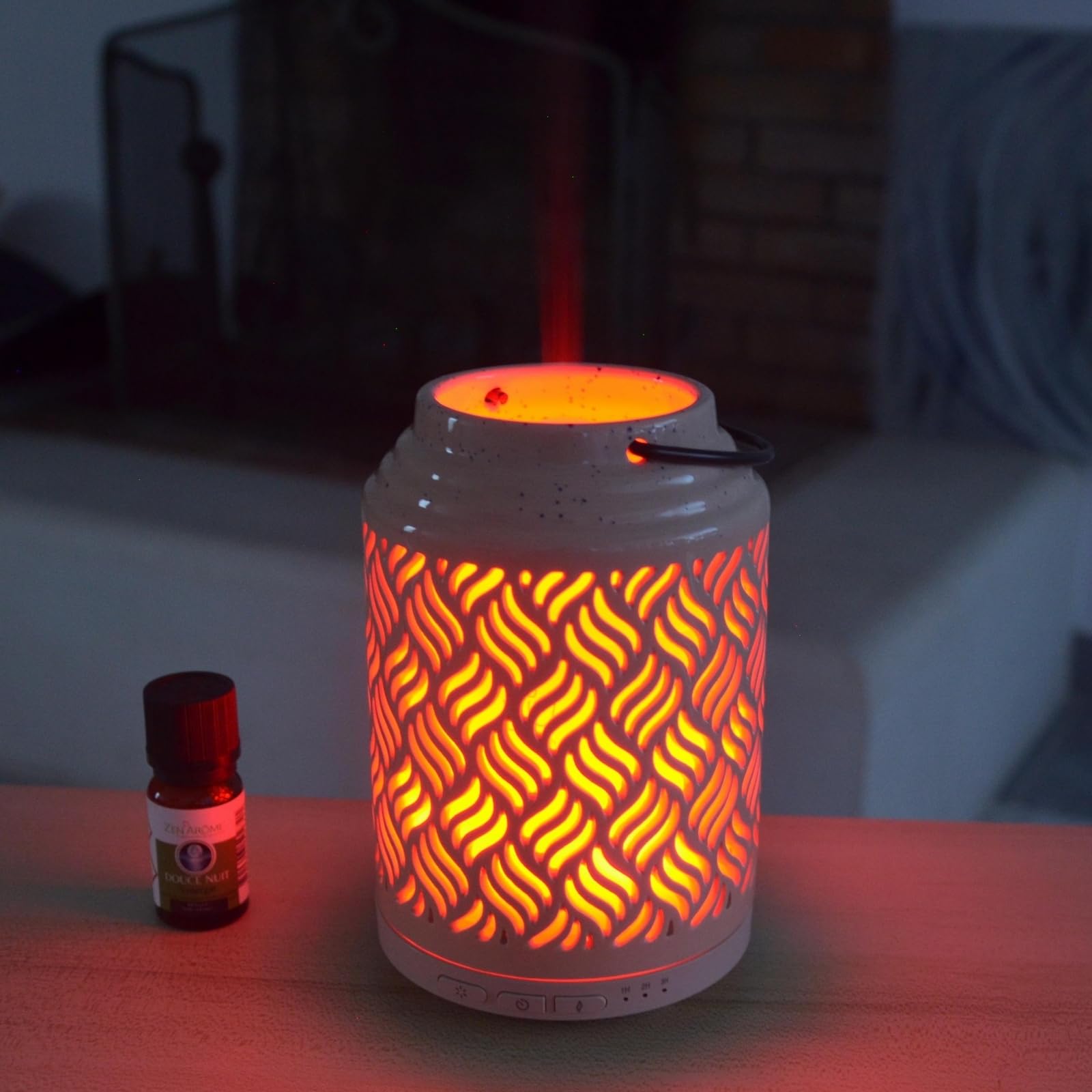 Zen'Arôme Diffusor für ätherisches Öl, WLAN Venedig – elektrischer Diffusor, kompatibel mit Alexa/Google Home – vollständige Kontrolle über die App Tuya Smart – natürliche Materialien Holz und Keramik
