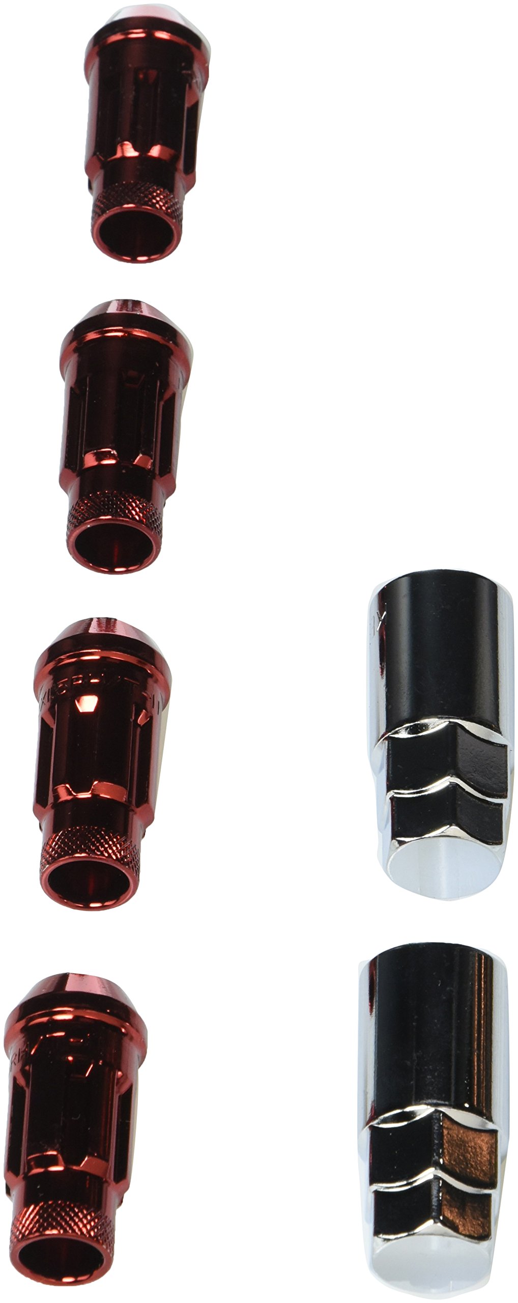 Wheelmate 32902R Muteki SR48 Open End Locking Lug Nut, Red, 12 x 1.50, 48mm, Set of 4