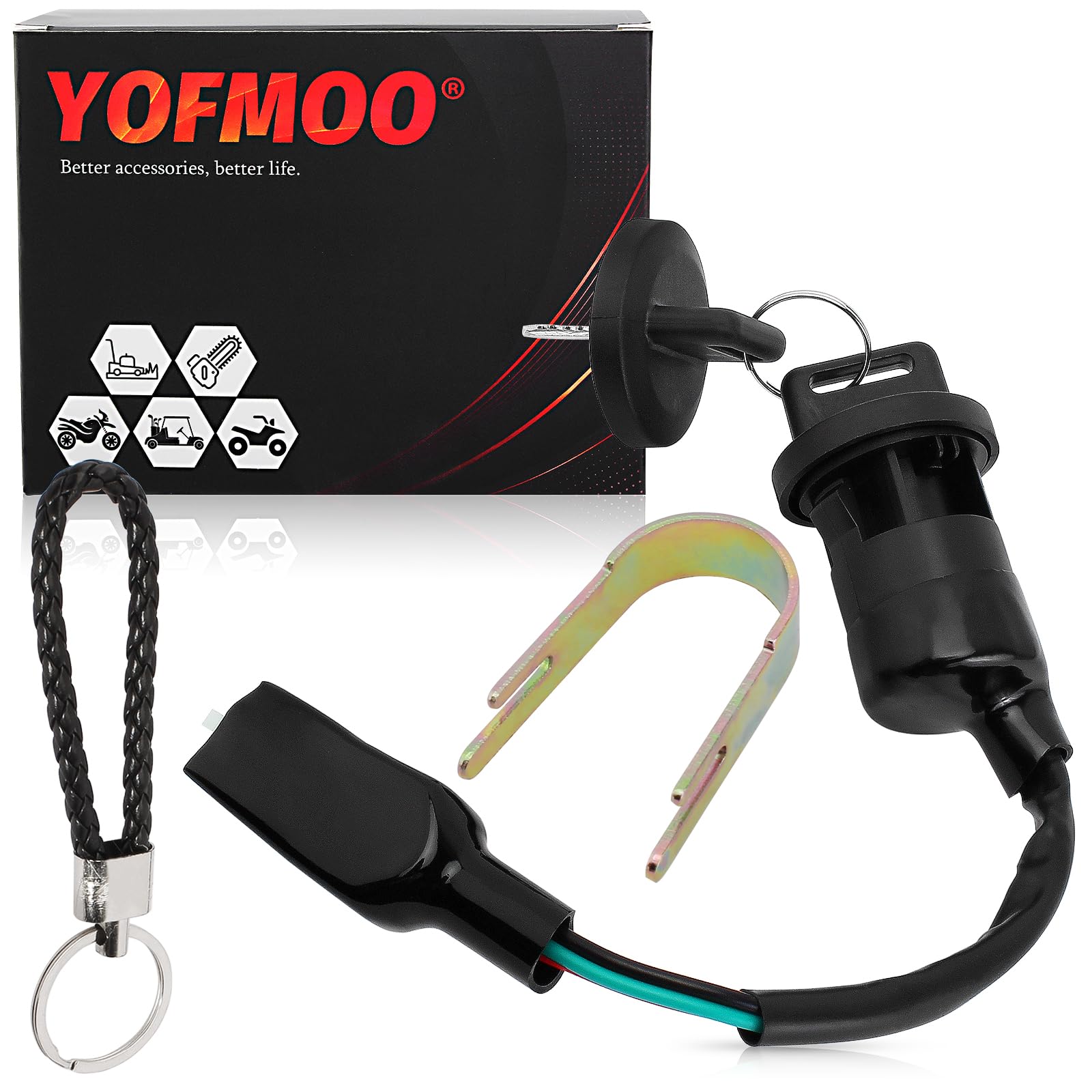 0450549 0453417 Ignition Key Switch Compatible with Polaris Sportsman 90 110 Predator Outlaw Scrambler 50 90 110 90X Sawtooth 200 ATV Bike