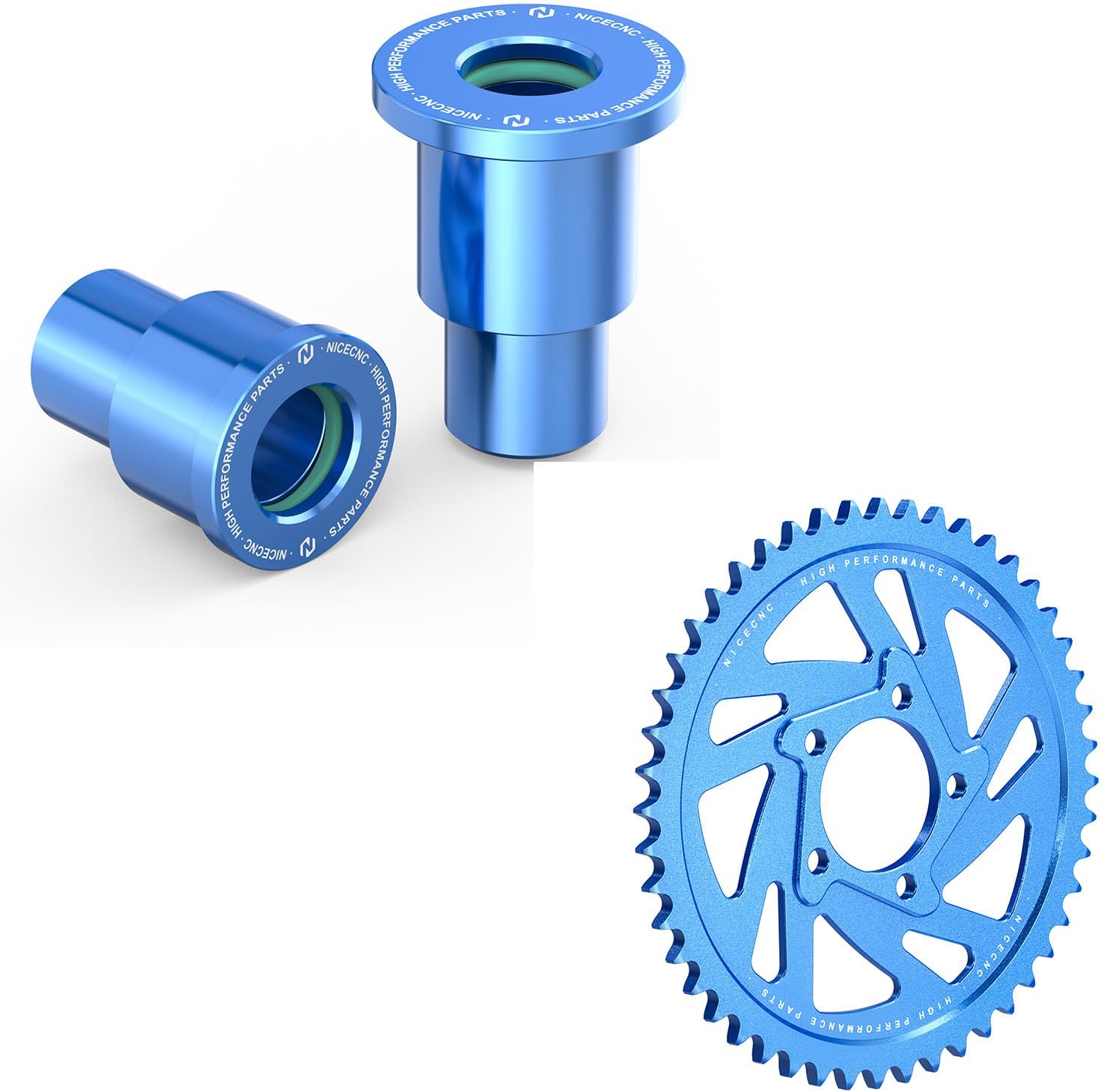 NICECNC Blue Rear Wheel Hub Bearing Tube Spacer + 48T Rear Sprocket, See Fitment