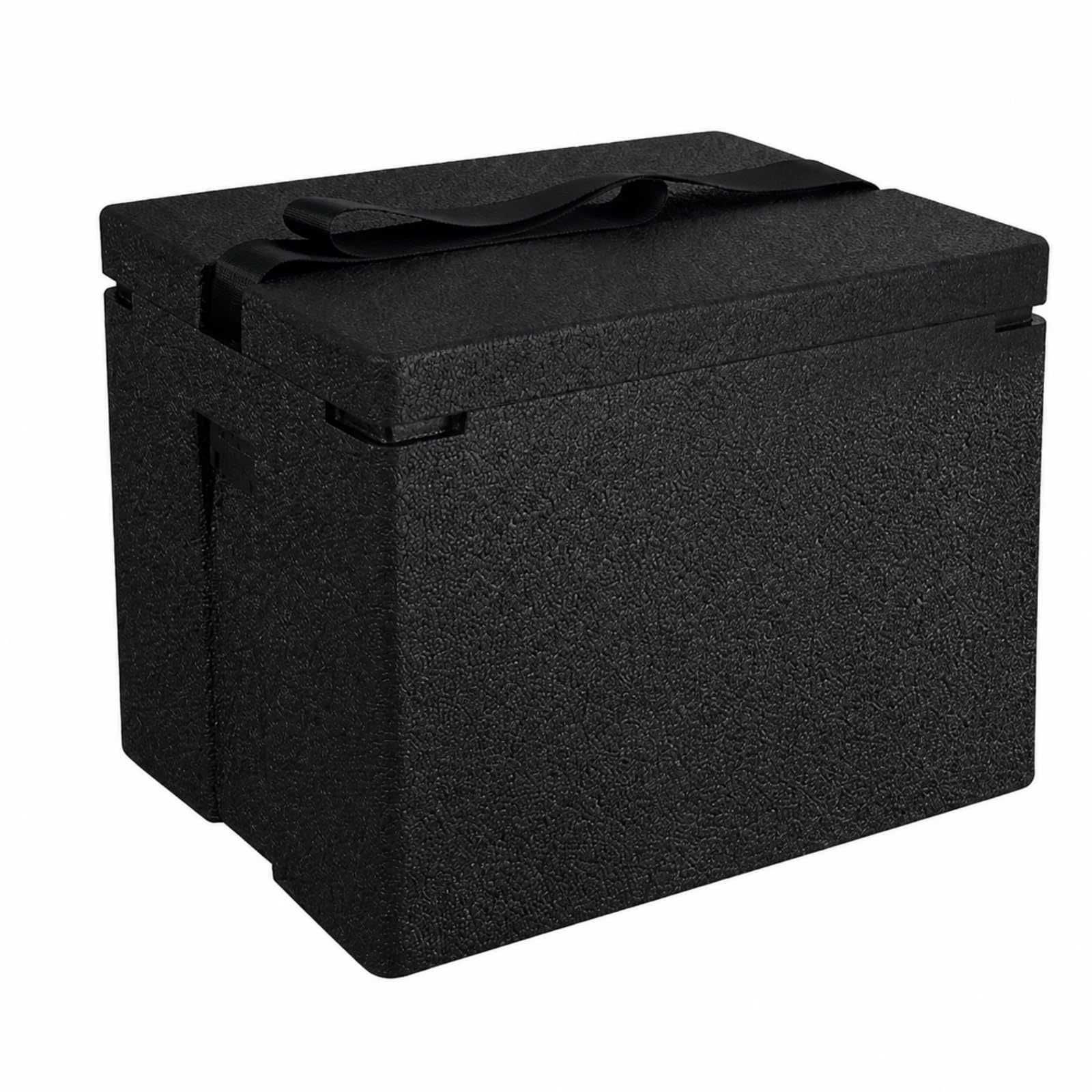 Recipiente Alimentos con Tapa | Aislado, Nevera Espuma con Tapa, Ligera, Recipiente Alimentos Mango, para Picnic, Negro, 14L