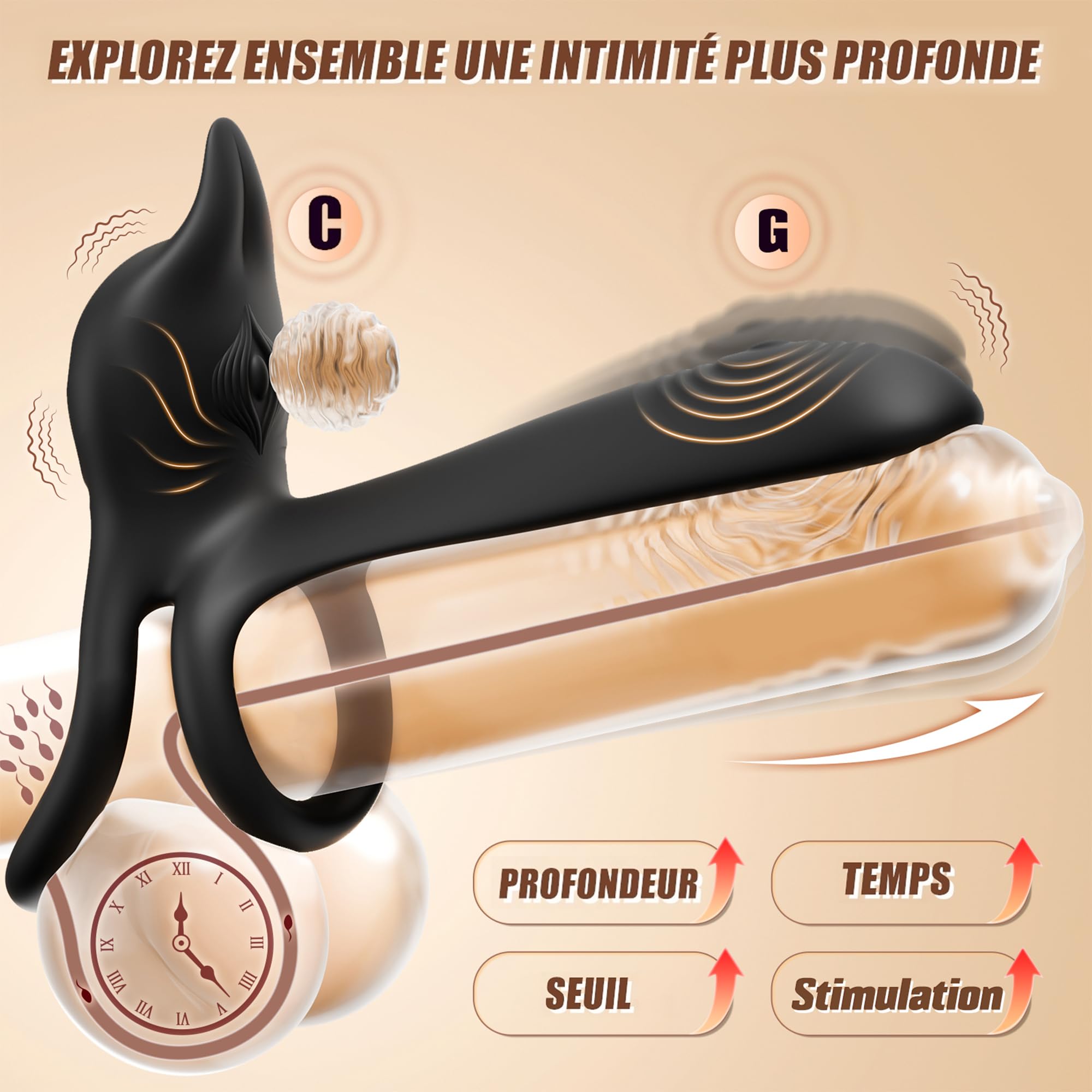 Anneau Penien - Anneau Homme Vibrant Sex Toýs Couple Homme, 10 Modes Sextoyse Homme Sex Toys, Anneaux de Pénis Sextoyse Couple Plaisir, Sex Toyspour Pour Homme, Anneau Vibrant Pénis Clitoridienne