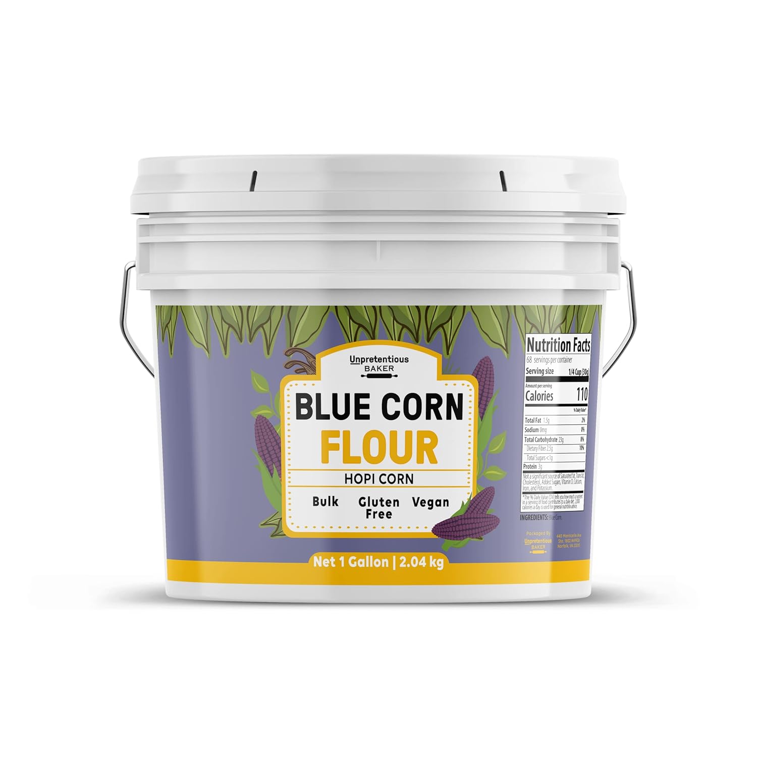 Unpretentious Blue Corn Flour, 1 Gallon, Hopi Corn, Sweet