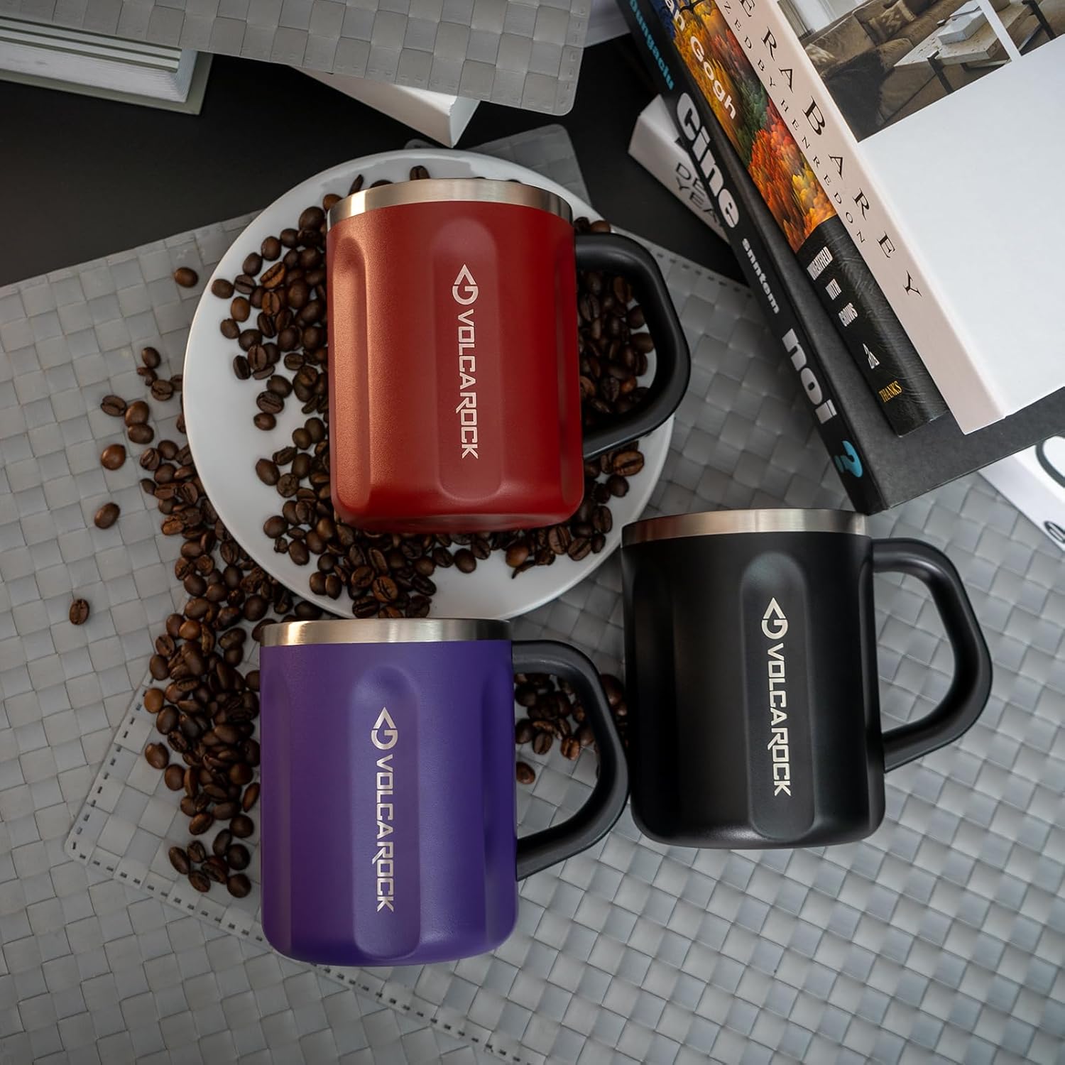 16 oz Stainless Steel Coffee Mug Cup with Handle, 16 oz Double Wall Vacuum Insulated Travel Mug Tumbler With Clear Slider Lid, Insulated Camping Tea Flask for Hot & Cold Drinks (Navy Blue) - Image 8