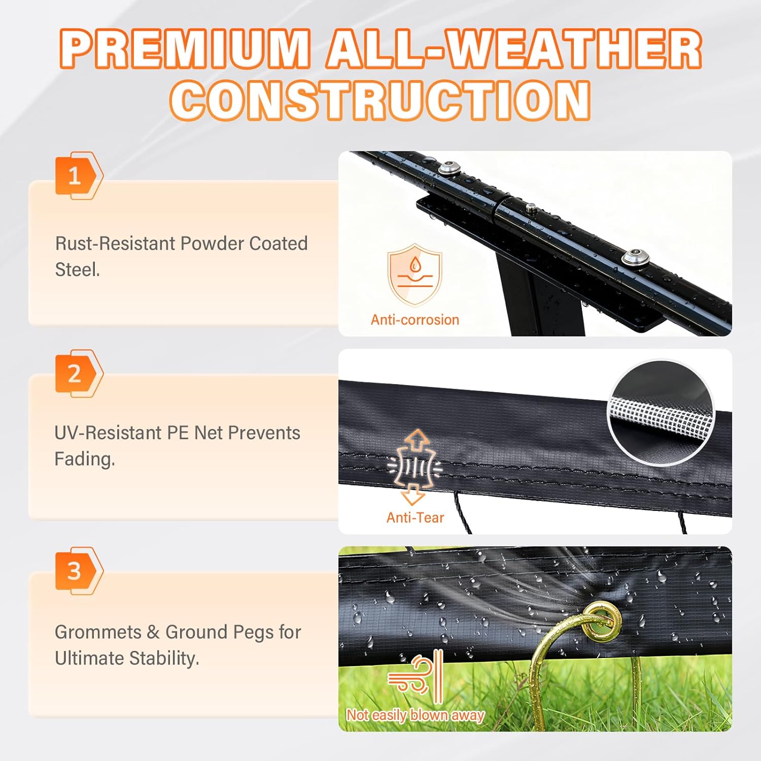 PROGOAL Basketball 2-in-1 Backstop Net+Light Mount System, Standalone Backstop Net, Standalone Light Mount Frame for Backyard Family Play, Fits Standard Hoops(Light NOT Included)