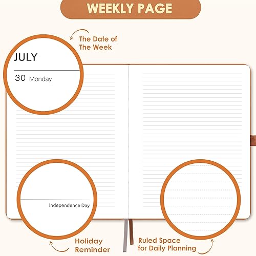 Miniatura 4 de Agenda 2023  Agenda semanal y mensual 2023 enero a diciembre 8 x 10 pulgadas bolsillo interior tapa dura cierre elástico bucle para bolígrafo