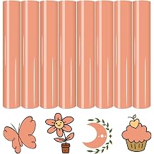 Dark Boho Heat Transfer Vinyl -8 Sheets 12 x 10Pink HTV Peachy Pink Iron on Vinyl for T-Shirts