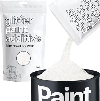 Hemway White Iridescent Glitter Paint Additive for Walls Fine 100g / 3.5oz | Glitter Additive Sparkle for Interior & Exterior Wall Paint, Furniture, Varnish