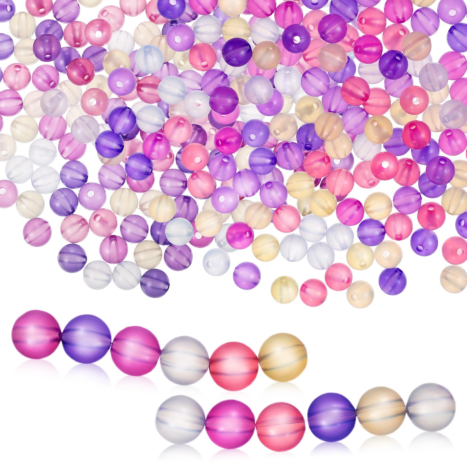 Muiltvoe 1000PCS UV Beads Color Changing Sun Sensitive Multi Color Plastic Pony Beads UV Reactive Solar for Bracelets and Jewelry Making Reactive