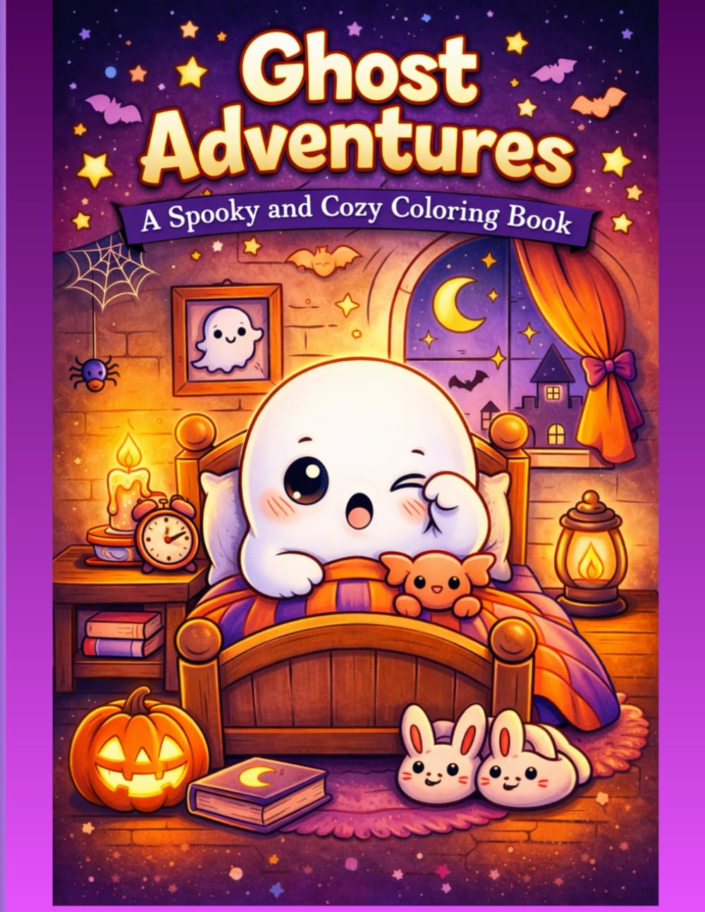 The Little Ghost’s Cozy Adventure Coloring Book: A Spooky-Cute Coloring Book with Friendly Ghosts, Cozy Scenes, and Relaxing Pages for Stress Relief 40 pages