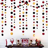 Vista 5 de pinkblume Guirnalda de lunares de puntos circulares para fiestas, papel de lunares colgante, papel de polka dorado negro rojo para graduación