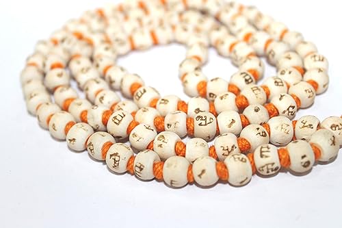 Miniatura 4 de IS4A Blanco Tulsi Japa Mala 108+1 0.315 in Hare Rama Hare Krishna Cuentas, Tulsi