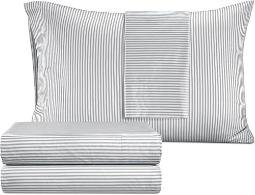 Izod Sateen Silky - Juego de sábanas de 4 piezas tamaño King, bolsillos profundos, se adapta a hasta 17 pulgadas, juego de sábanas suaves y sedosas