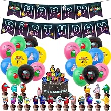 Among Us Game Birthday Party Decorations Supplies, Banner Balloons Among Us Cake Topper Cake Decorations