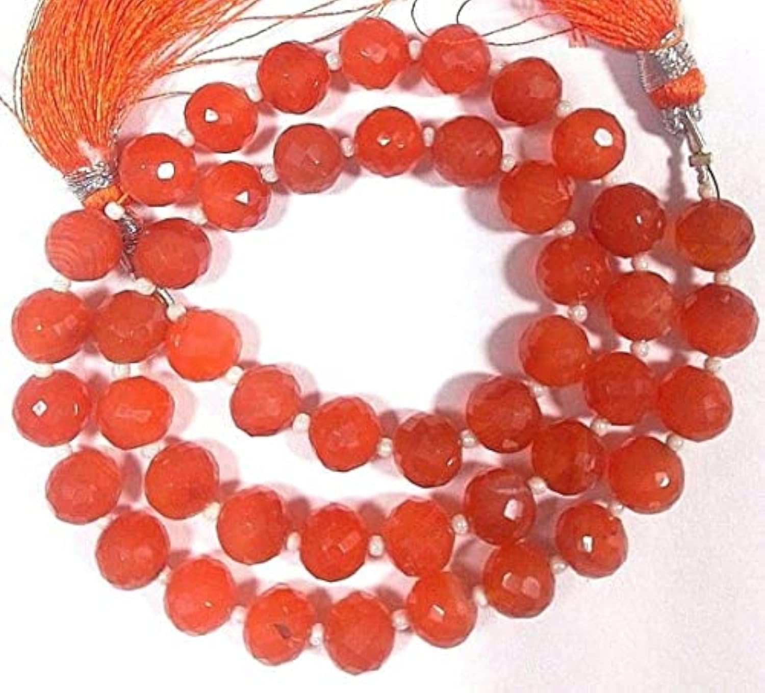 Carnelian faceted round beads pour fabriquer des bijoux en pierres fines