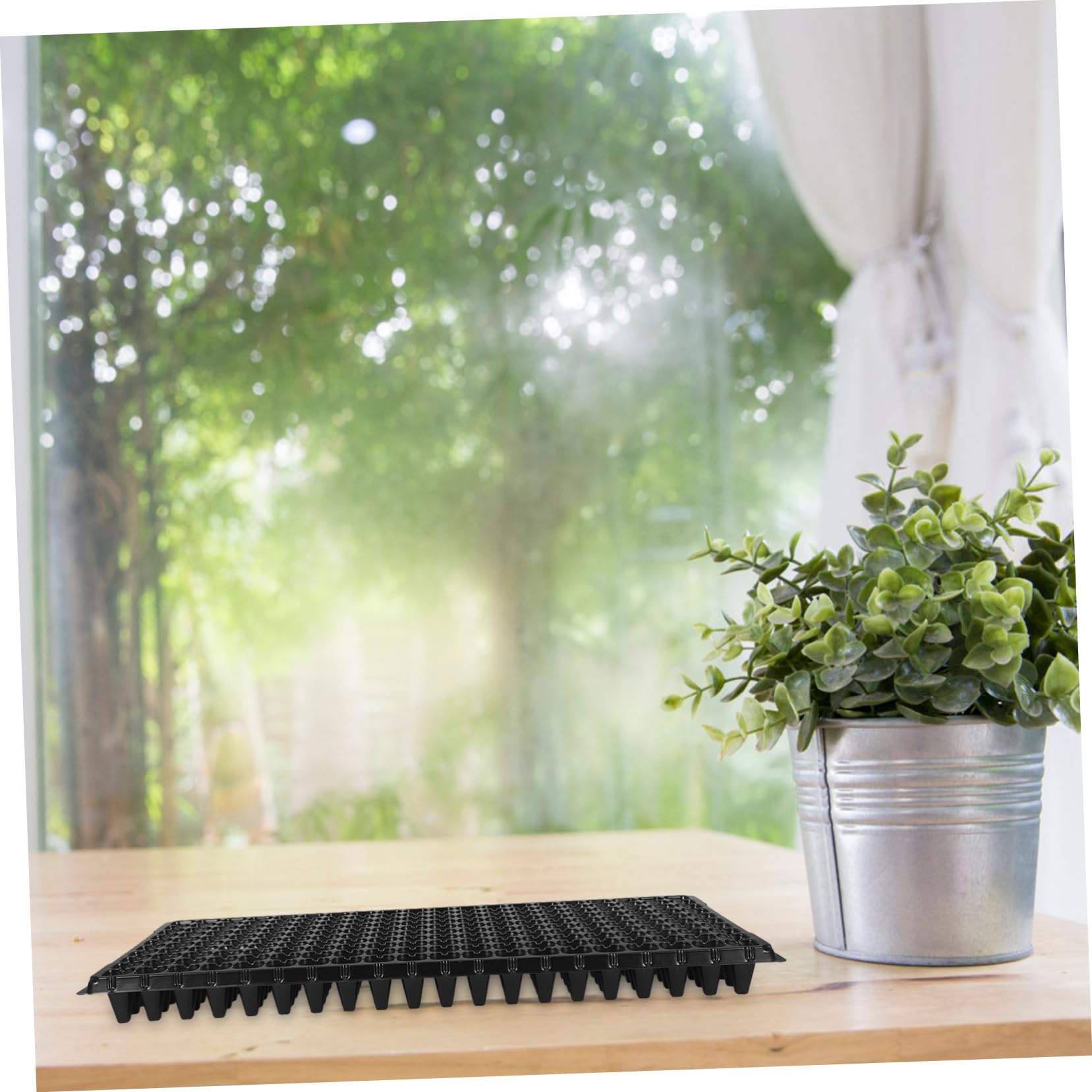 GANAZONO Kit de Germinación de Semillas 10 Bandejas de Cultivo de PVC Negro, Diseño de 200 Celdas Buena Ventilación y Fácil Extracción para Jardinería en Casa