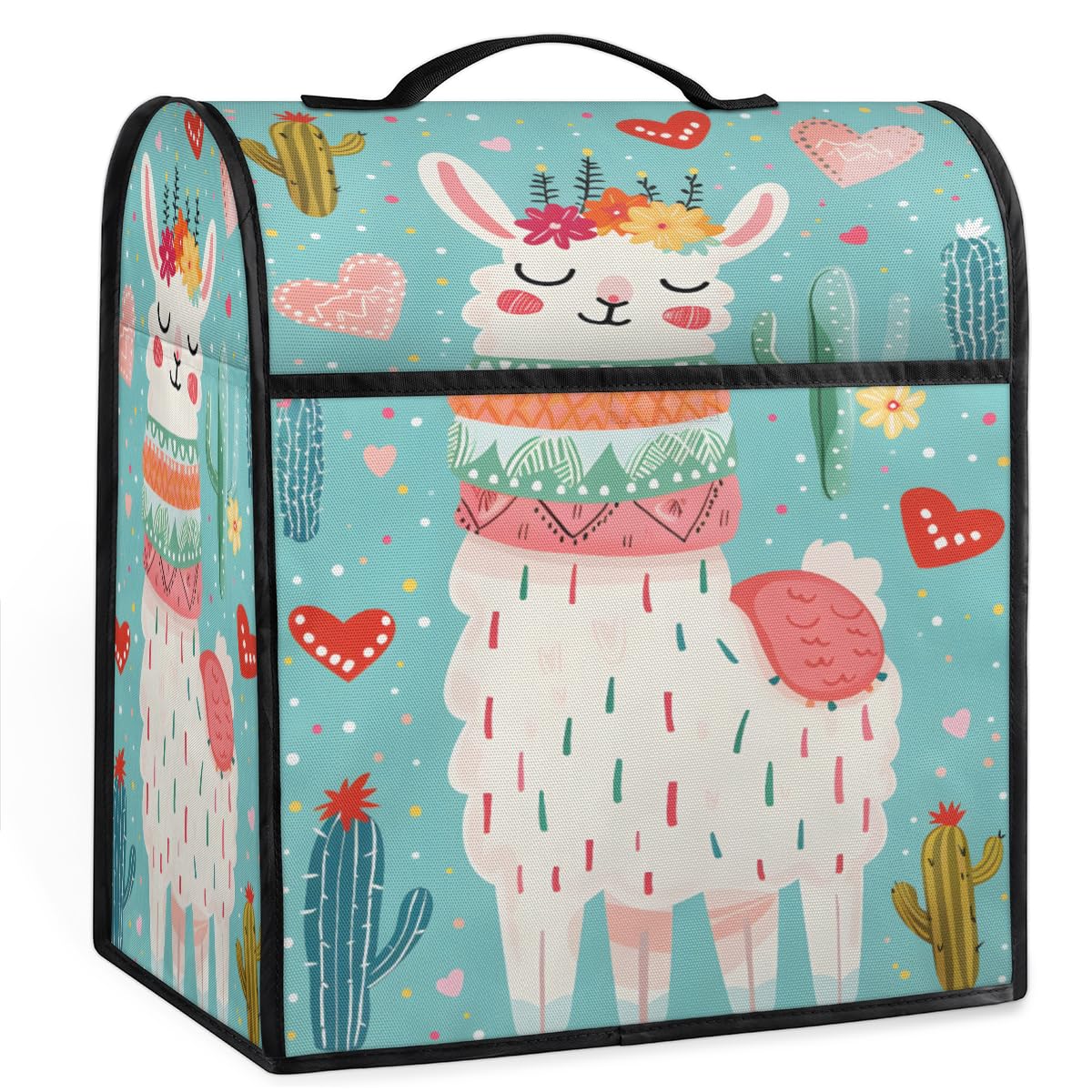 Coffee Maker Cover Cute Animal Alpaca Kitchen Appliance Covers Small Appliance Covers Blender Cover Juicer Cover Dust Covers for Kitchen Appliances with Top Handle and Pockets,Washable,B903