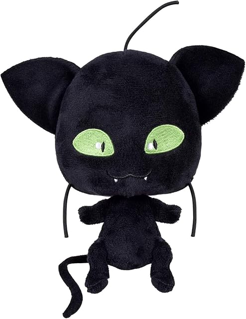Miraculous Kwami Plagg Plush Toy From Miraculous Tales Of Ladybug And Cat Noir | 15cm Plagg Soft Toy | Super Soft And Cuddly Miraculous Toys Bring Their Favourite TV Show To Life | Bandai,Black