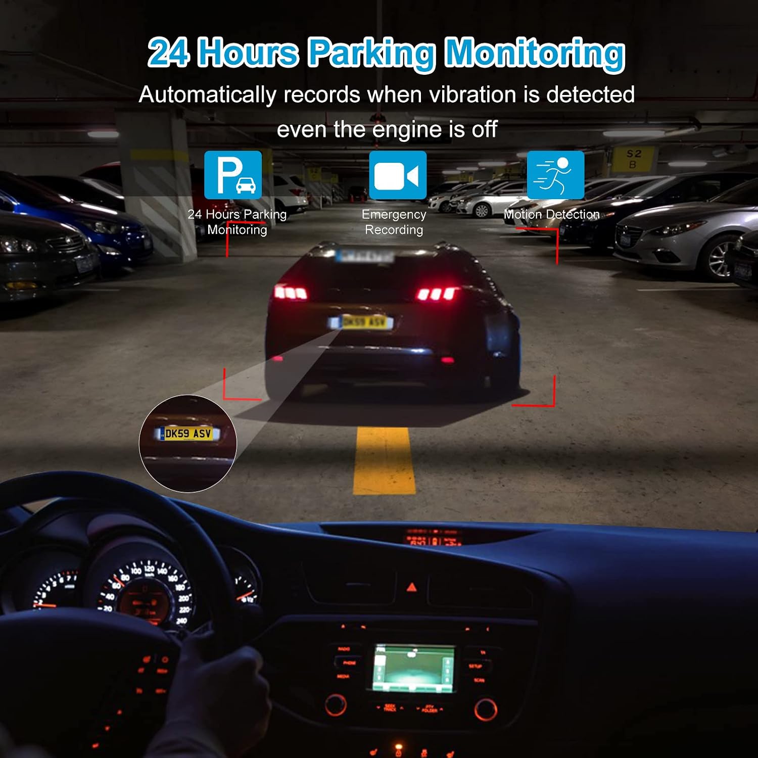 Illustration of 24-hour parking monitoring feature