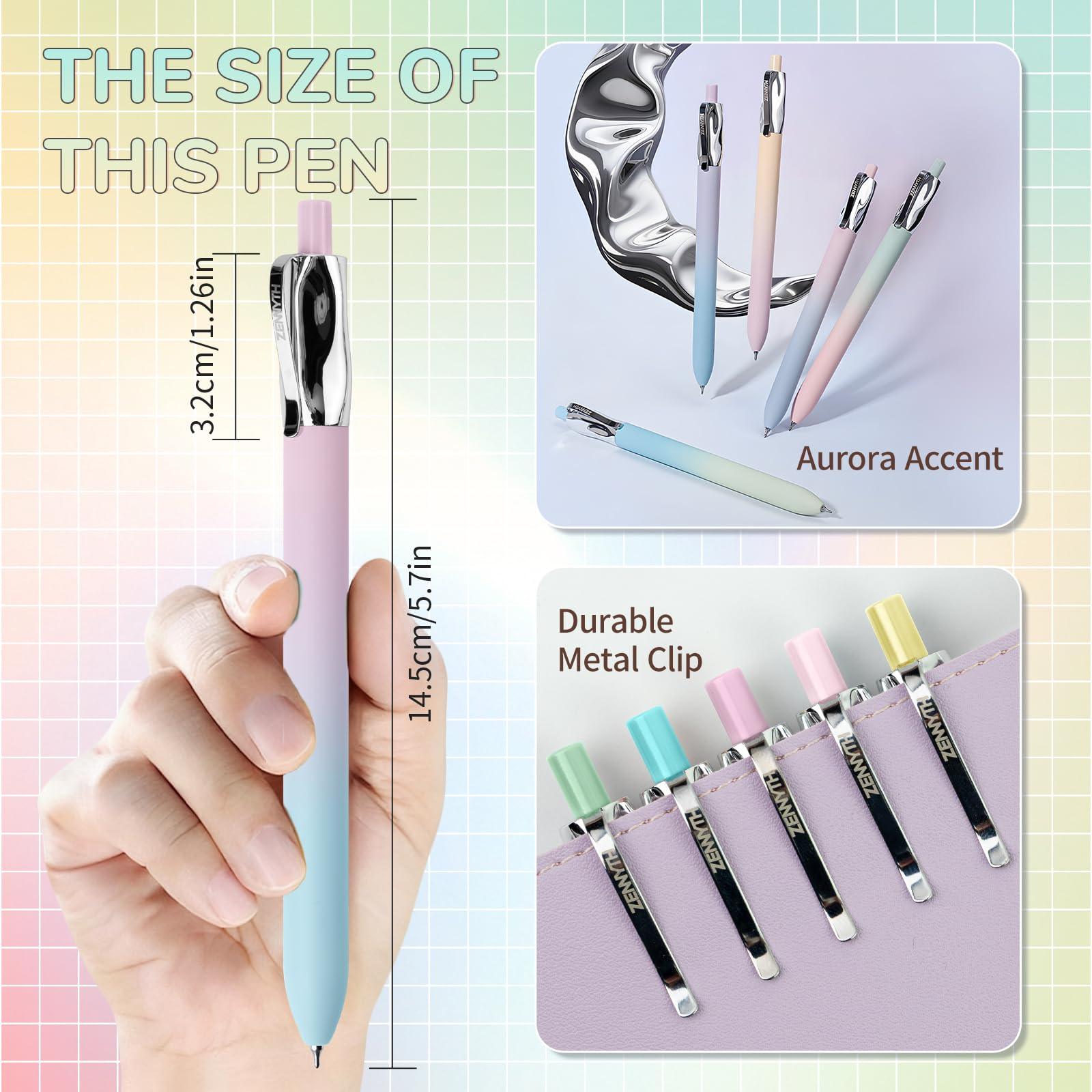 5 Pcs Gel Pens 0 5mm Black Ink Fine Point Quick-Drying Retractable Pens with Metal Clip Smooth Writing — view 2