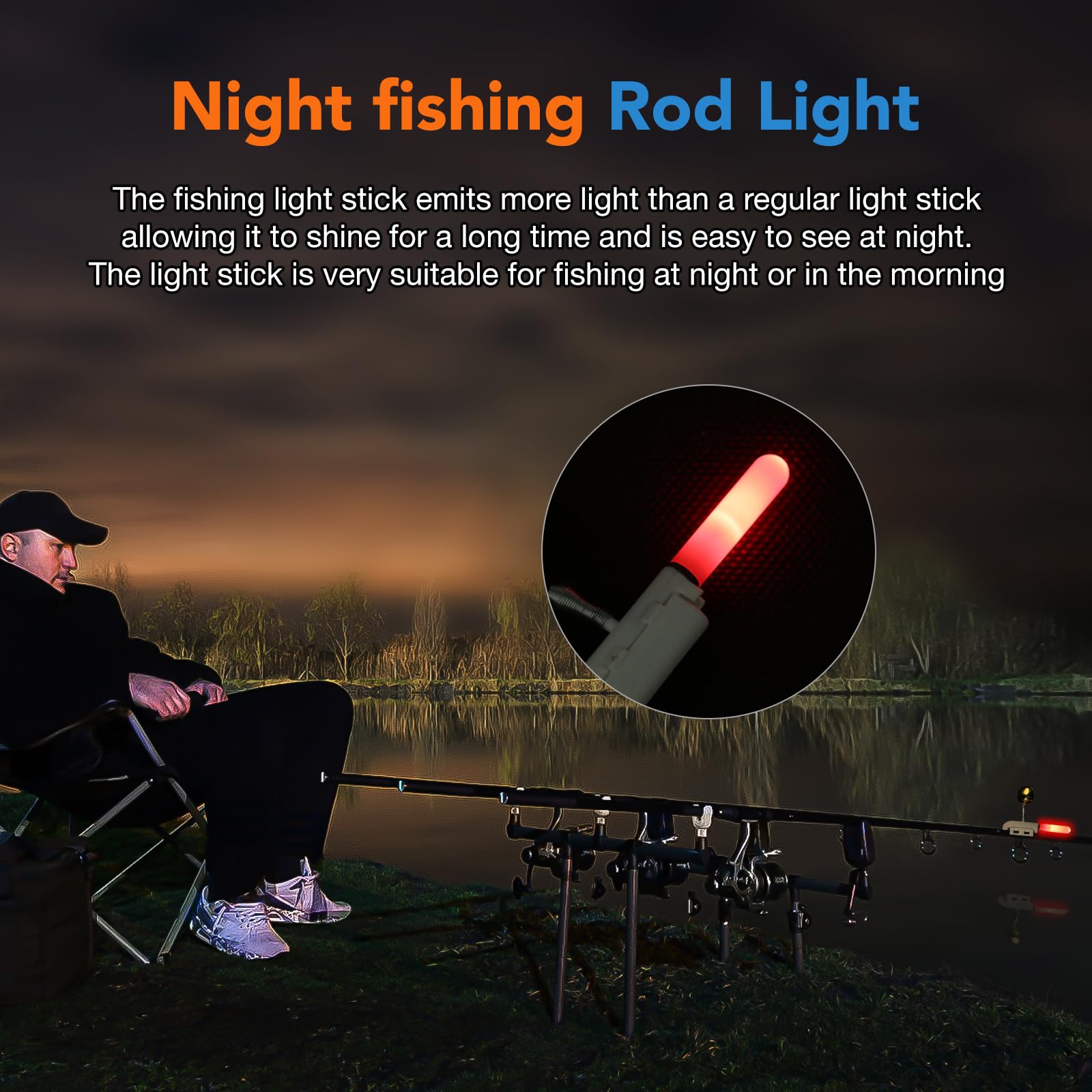 Mineup Campane di Allarme da Pesca, 6pcs Allarme Morso di Pesca Notturna, Luci di Allarme da Pesca, Accessorio per La Pesca Notturna, Indicatore di Abboccata A LED, Luce Notturna per Pesca