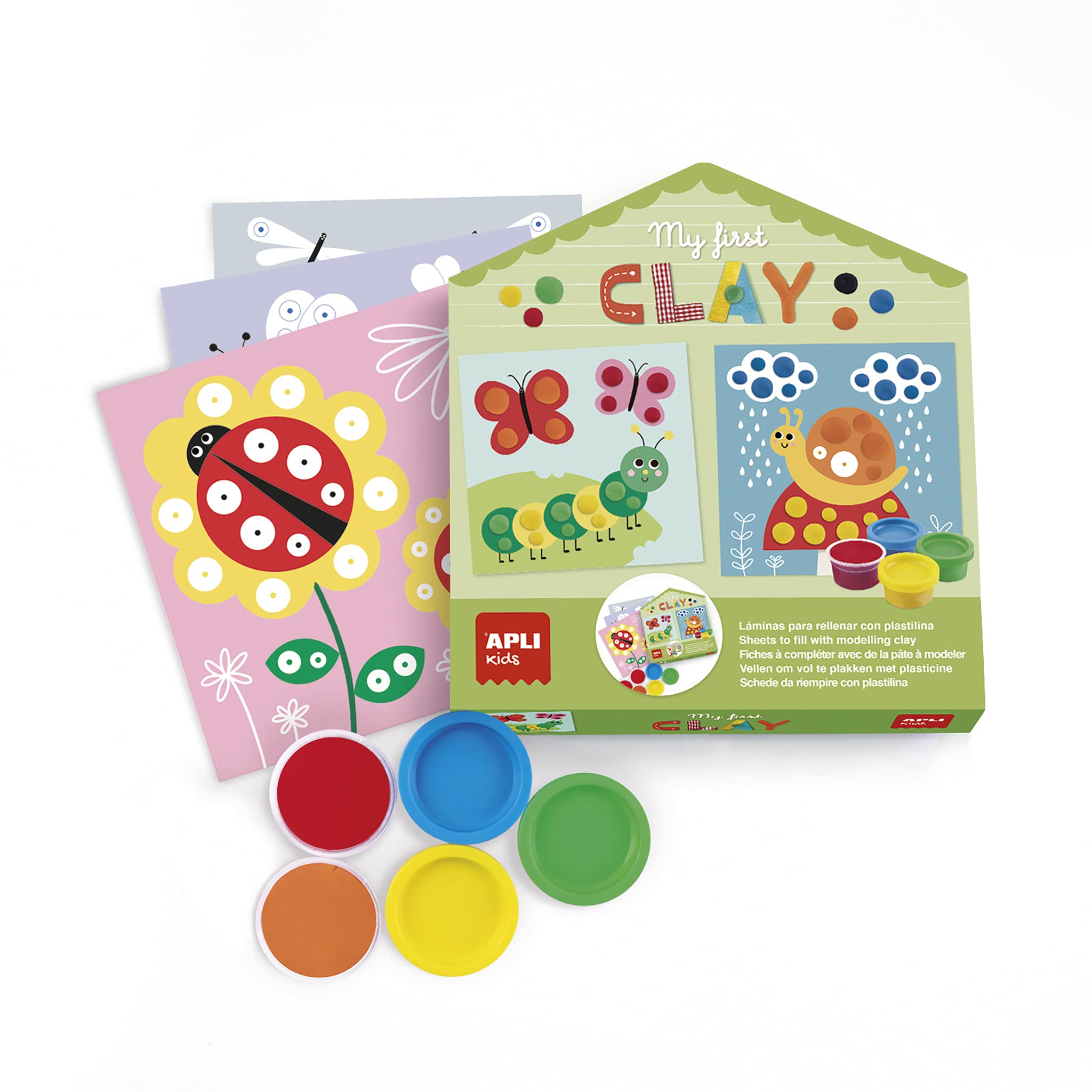 APLI Kids My First Stick & Find DIY-Set „Haus“ – Mit Folien, Aufklebern & Klebestift, Ab 3 Jahren