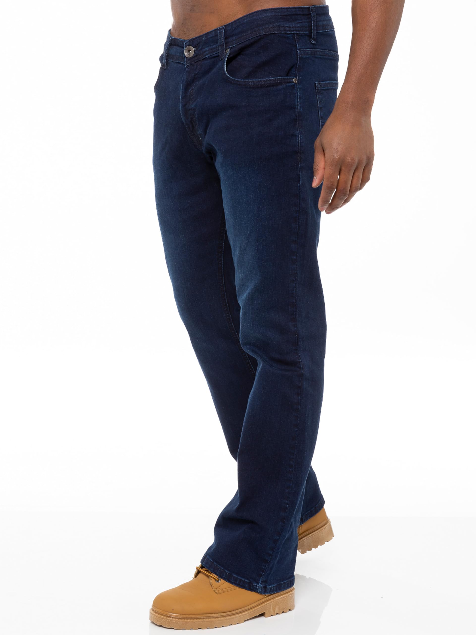 989Zé ENZO Jeans Boot Cut Uomo Pantaloni Casual Cotone con Taglio Bootcut