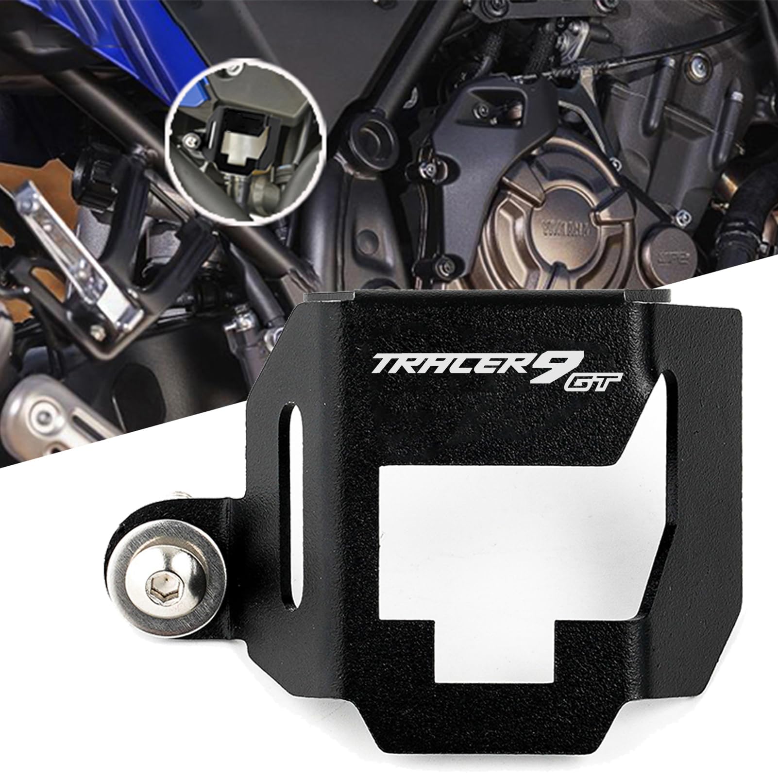 Accessoires pour moto Yamaha Tracer 9 GT 2025 Tracer 9 GT gt+ plus Tracer 9 2025 Protection de réservoir de frein arrière (Noir)
