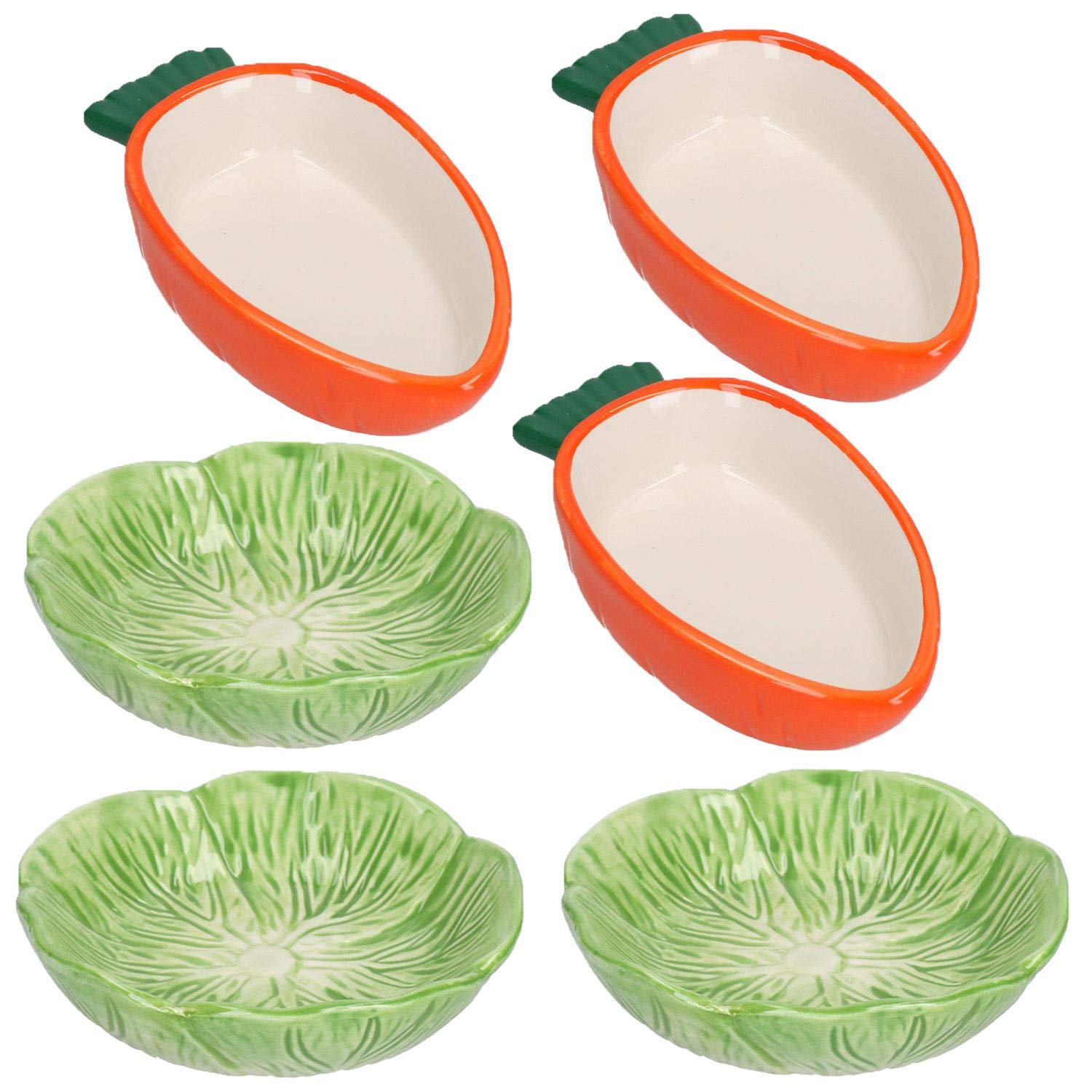 Pots à friandises pour petits animaux (lot de 3) avec motifs carottes et feuilles