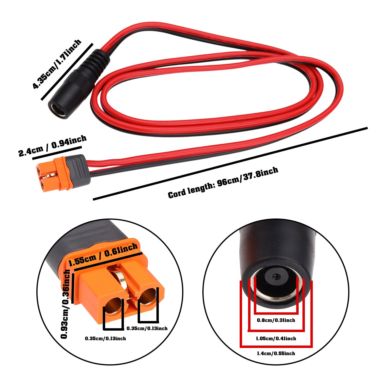 XT60 Auf DC7.9x0.9mm Power Adapter – Wärmebeständig, Für Drohnen, E-Scooter & Elektronikprojekte