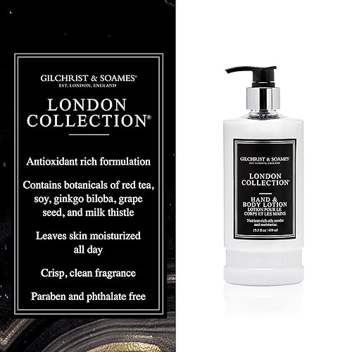 Miniatura 2 de Gilchrist & Soames London Loción para manos y cuerpo, 15.5 onzas, rica en antioxidantes, nutritiva, cero parabenos, sulfatos y ftalatos