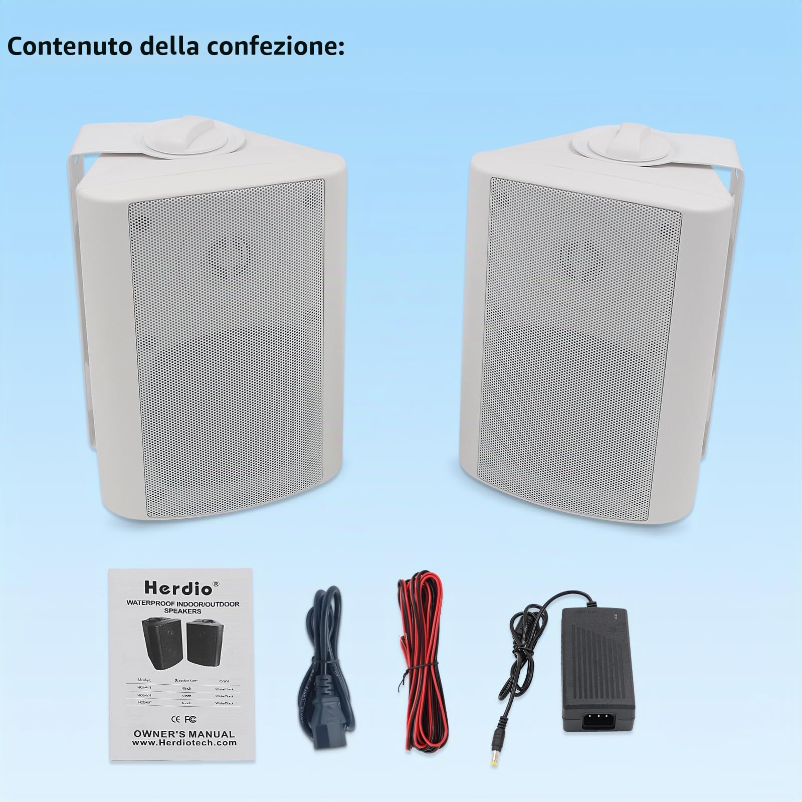 Herdio 5,25 pollici 300 Watt altoparlanti esterni Bluetooth