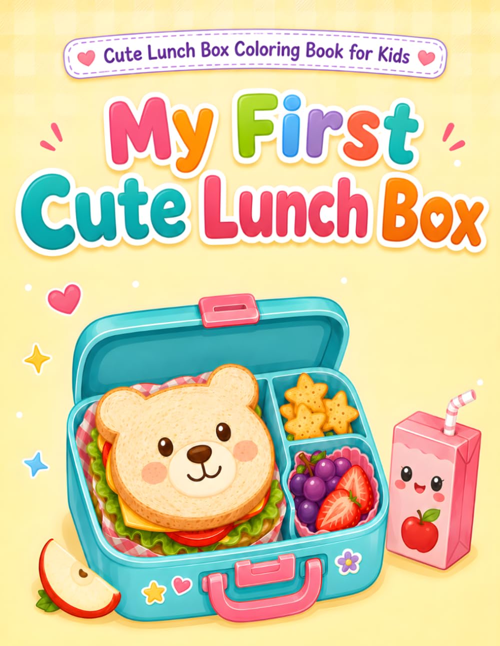 My First Cute Lunch Box: Easy School Lunches, Snack Boxes, Fruits, Drinks, and Bento Treats to Color (Cute Lunch Box Coloring Book for Kids)
