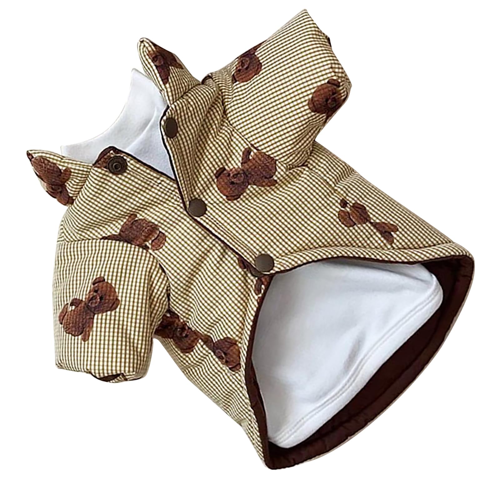 Muiltvoe Dog Winter Coat, Warm Windproof Polyester Pet Clothes with Removable Hat, for Small Dogs Puppies Cats Pomeranian Poodle Teddy Bichon Frise (M)