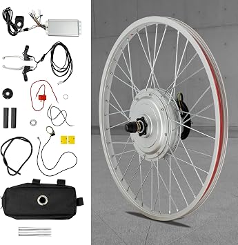 24 Electric Bicycle Conversion Kit 36V 750W Ebike 170mm Front Hub Motor Wheel Kit E-Bike Conversion Kit Dual Mode Controller Twist Throttle/Thumb Hub Bicycle Conversion Motor Kit