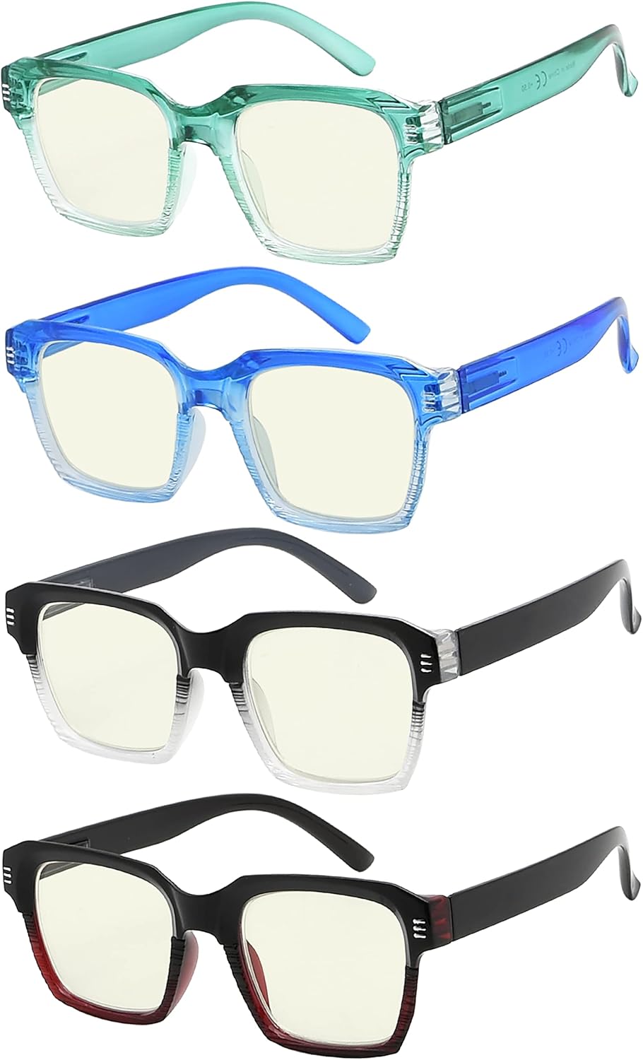 Eyekepper 4 Pack Reading Glasses for Women - Large Frame Ladies Readers +4.0