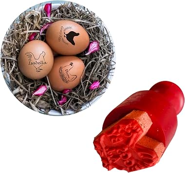 Custom Egg Stamps for Fresh Eggs, Personalized Chicken Egg Stamps with Name Logo, Customized Egg Labeling Stamp, Rubber Egg Stamper for Farm Backyard Chicken Coop