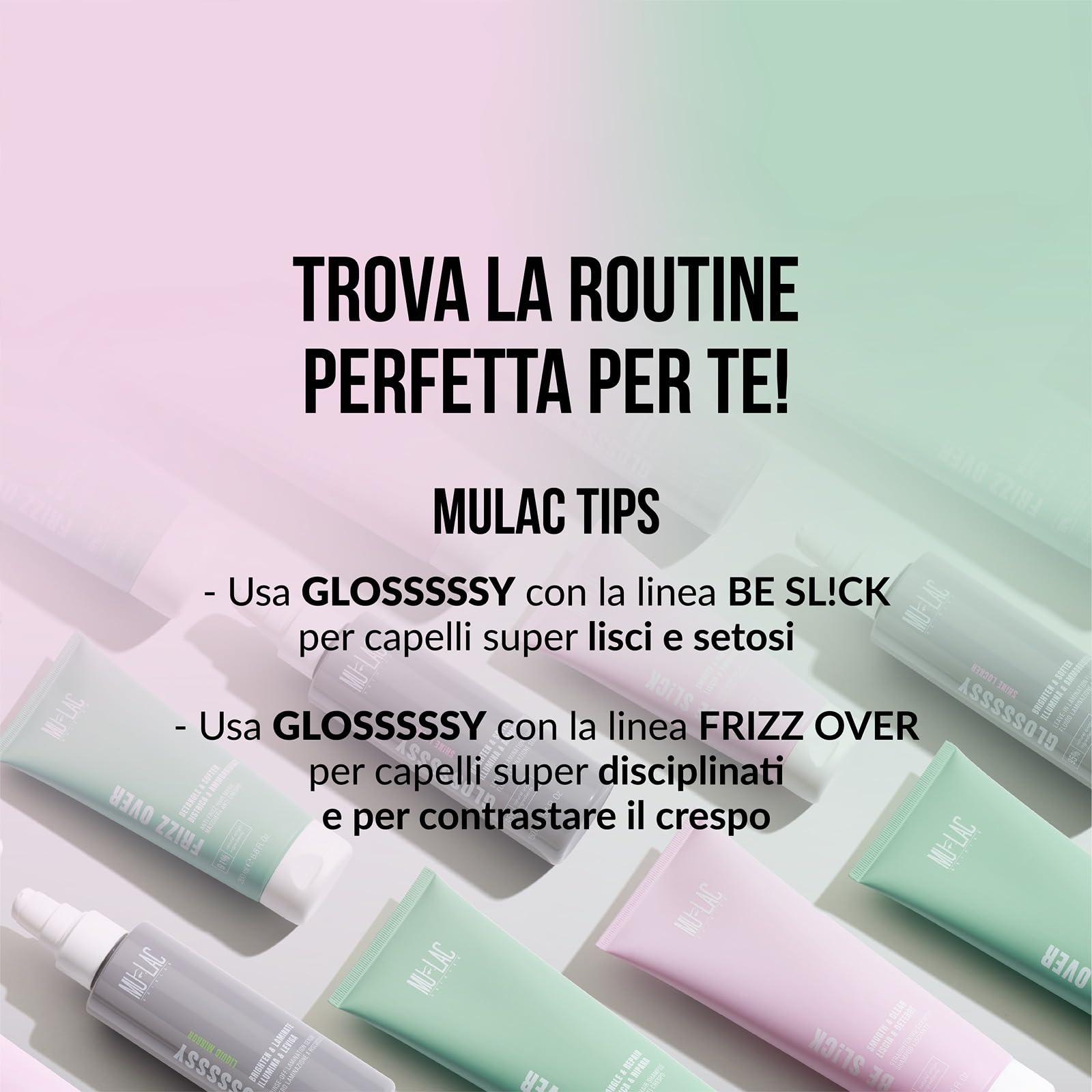 MULAC | GLOSSSSSY - SHINE LOCKER – Fluido Laminazione Senza Risciacquo con Olio di Macadamia e Acido Ialuronico, Effetto Glass Hair e Lucentezza a Specchio, 150 ml